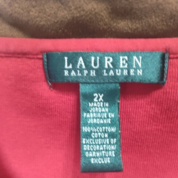 CLEARANCE SALE Lauren Ralph Lauren Womens Plus Size 2X Sweater Red Knit Pullover - Picture 5 of 9